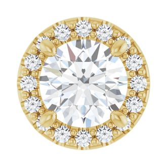 Diamond2Deal 14k Gold 5/8ct Lab-Grown Diamond Halo-Style Pendant