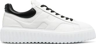 Hogan Sneakers, male, White, Size: 10 1/2 US Flat Lace-up Leather Shoes