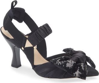 Fendi Colibri Bow Slingback Pump in Black at Nordstrom, Size 11.5Us