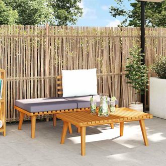 vidaXL Muebles De Jard&iacute;n 3 Piezas Con Cojines Madera Maciza De Acacia Vidaxl