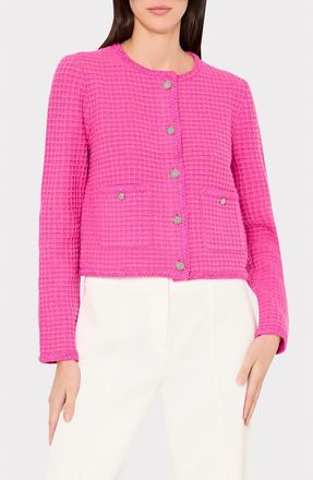 Milly Sade Textured Cardigan in Pink at Nordstrom, Size Small P