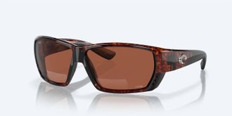 Costa Mens Tuna Alley Reader Rectangular Polarized Sunglasses In Tortoise/copper