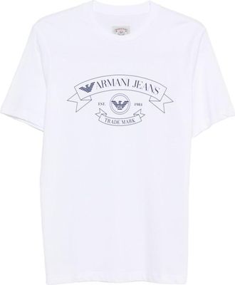 Emporio Armani White Crew Neck Printed Logo T-shirt