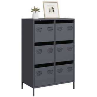 vidaXL Aparador Acero Gris Antracita 68x39x101,5 Cm Vidaxl