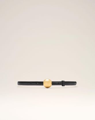 Ami Black Cowhide Leather Thin Belt Black - 75 - for Women