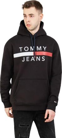 Tommy Hilfiger Heren Hoodie met Reflecterende Details - Heren - Hoodies - Zwart - S - Katoen - Hoodies & sweatvesten