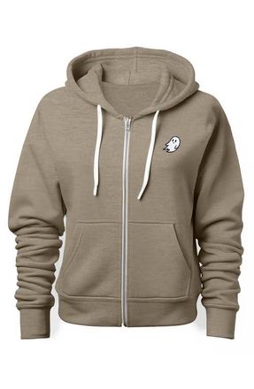 Dalix Ghost Zip Hoodie in Heather Stone at Nordstrom, Size Xxx-Large