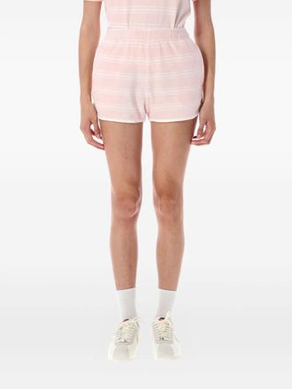 Sporty & Rich Terry striped shorts - women - Cotton - M - Pink