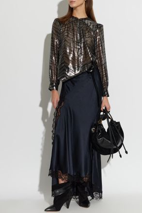 Isabel Marant Farali Lurex Thread Top, Womens, Silver