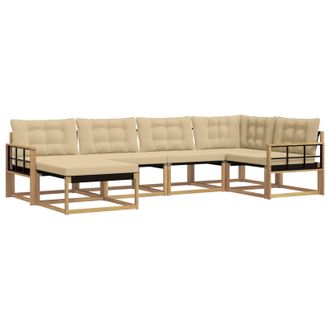 vidaXL Conjunto De Sof&aacute;s De Exterior Con Coj&iacute;n 6 Pcs Y Beige Vidaxl