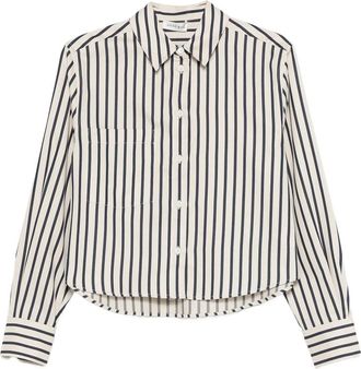 Anine Bing Essie Striped Cropped Shirt