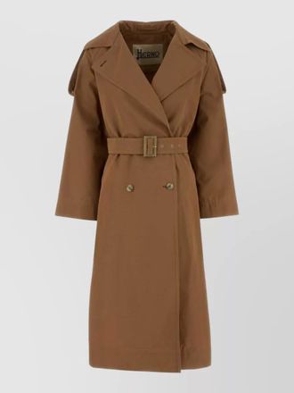 Herno cotton blend trench coat belted long