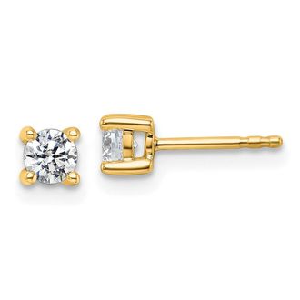 Diamond2Deal 14k Gold 1/2 ct Round Lab Grown Diamond Stud Earrings VS Clarity, D-E Color