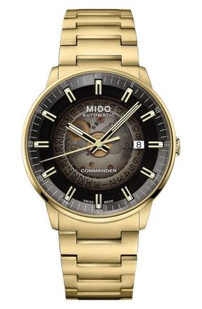 Mido Commander Gradient Automatic Goldtone Bracelet Watch, 40mm at Nordstrom