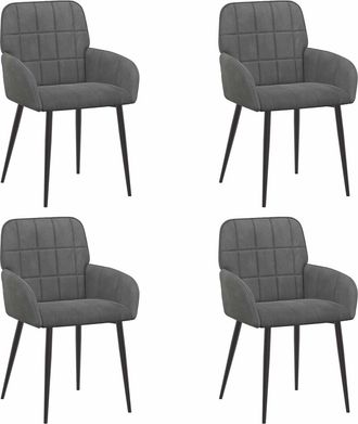 vidaXL Sillas De Comedor 4 Uds. Terciopelo Gris Oscuro 57 X 50 X 85 Cm Vidaxl