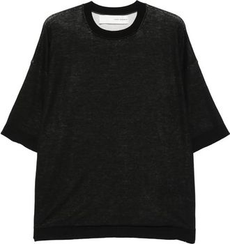 Isabel Benenato Short-sleeve Crew-neck Sweater