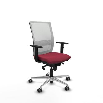 Piqueras y Crespo Silla De Oficina Piqueras Y Crespo Haches Blanco Granate Soporte Lumbar Ajustable