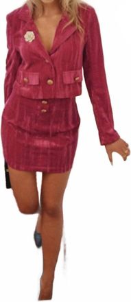 Lush Velvet Suit In Fuchsia