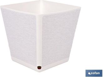cofan Maceta O Macetero Gama Textil Cuadrada Color Blanco Pp 298 X 298 X 300 Mm 18 L Caja 4 Unid