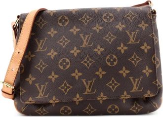 Louis Vuitton Musette Tango Handbag Monogram Canvas shoulder bag - Bruin