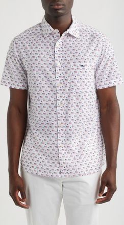 Vineyard Vines Flags & Stars Cotton Button-Up Shirt in White Cap at Nordstrom, Size Medium