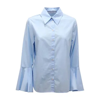 Emma & Gaia Camicia WO Cotton Shirt - female - Emma&Gaia - Shirts - Blue - S - Blouses & Shirts