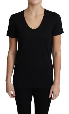 Dolce & Gabbana Dames Zwart Wol Ronde Hals Korte Mouwen T-shirt