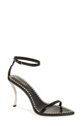 Jeffrey Campbell Obsession Ankle Strap Sandal in Black Silver at Nordstrom, Size 7.5