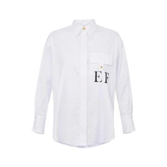 Elisabetta Franchi Striped Cotton Poplin Shirt - female - Elisabetta Franchi - Shirts - White - XS - Blouses & Shirts