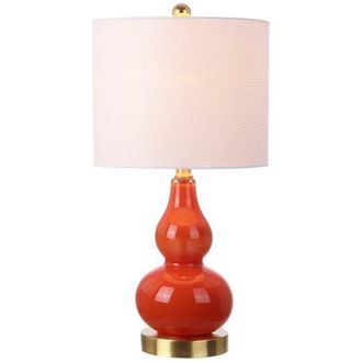 Jonathan Y Designs Anya Mini Glass Table Lamp in Sunset Orange at Nordstrom