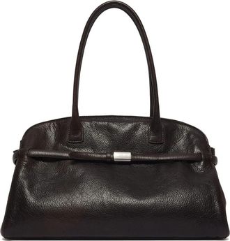 Orciani Aura Lagoon Grote Leren Schoudertas - Dames - Handtassen - Bruin - ONE Size - Wol - Tassen