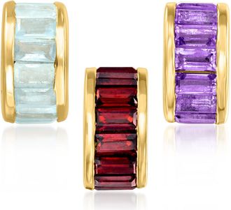 Ross-Simons Baguette Birthstone Bead Charm in 18kt Gold Over Sterling