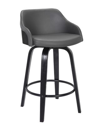 Armen Living Alec Contemporary 30In Bar Height Swivel Barstool