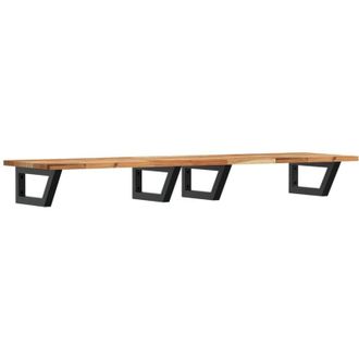 vidaXL Vidaxl - Estante De Lavabo De Pared Acero Y Madera Maciza De Acacia