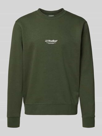 Jack & Jones Jack & Jones Sweatshirt mit Label-Print Modell SOHO in Dunkelgruen, Größe XXL