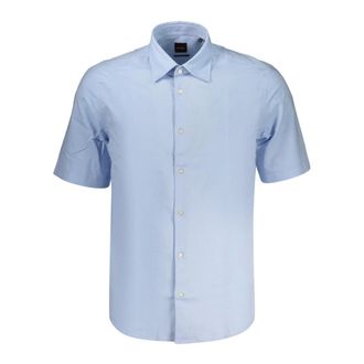 HUGO BOSS Hugo, Short Sleeve Shirts, male, Blue, Size: 3XL Short-sleeved Shirt
