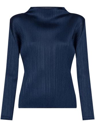 Pleats Please Issey Miyake Monthly Colors: February blouse - Blauw