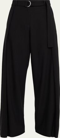 Loewe Pleated Wide-Leg Belted Trousers