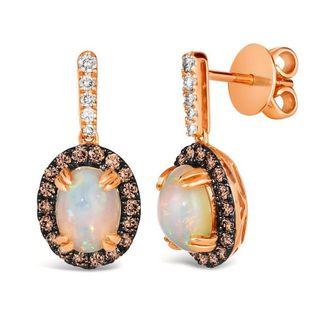 Le Vian Ladies Neopolitan Opal Earrings set in 14K Strawberry Gold