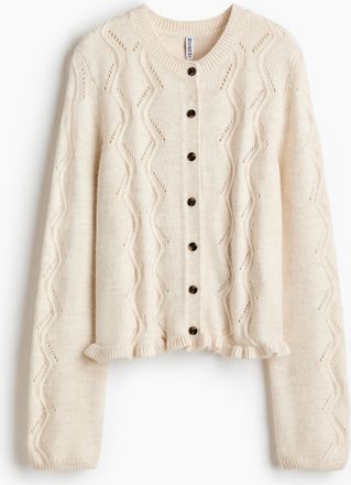 H&M Cardigan in Pointellestrick - Beige