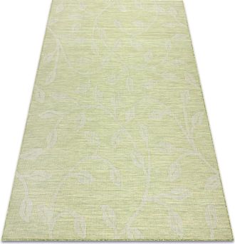 RugsX Rugsx - Alfombra Sisal Patio 3045 Sale De Tejido Plano Verde / Beige Green 155x220 Cm