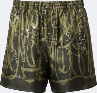 Gucci Printed silk twill shorts
