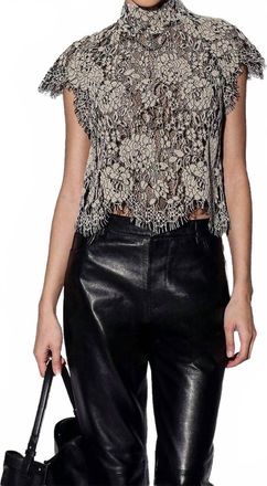 Walter Baker Dalton Lace Top In Ivory Black