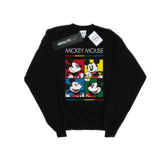 Disney Dames/Dames Mickey Mouse Vierkant Kleurensweatshirt (Zwart)
