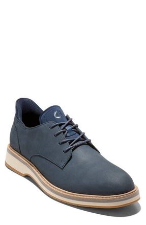 Cole Haan Mansfield Grand Plain Toe Quick-On Oxford in Navy Blazer Nubuck/british Tan at Nordstrom, Size 10.5