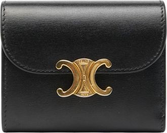 Celine Black Leather Wallet (Tri-Fold) (Pre-Owned)