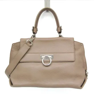 Ferragamo Sofia Satchel Leather Pink Leather Handbag (Pre-Owned)