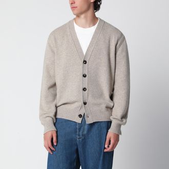 Bottega Veneta Cardigan greige m&eacute;lange in misto cashmere