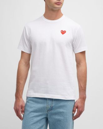 Comme Des Garçons Mens Cotton Jersey Heart T-Shirt
