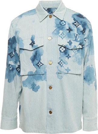 Louis Vuitton Camicia denim con monogramma - Blu